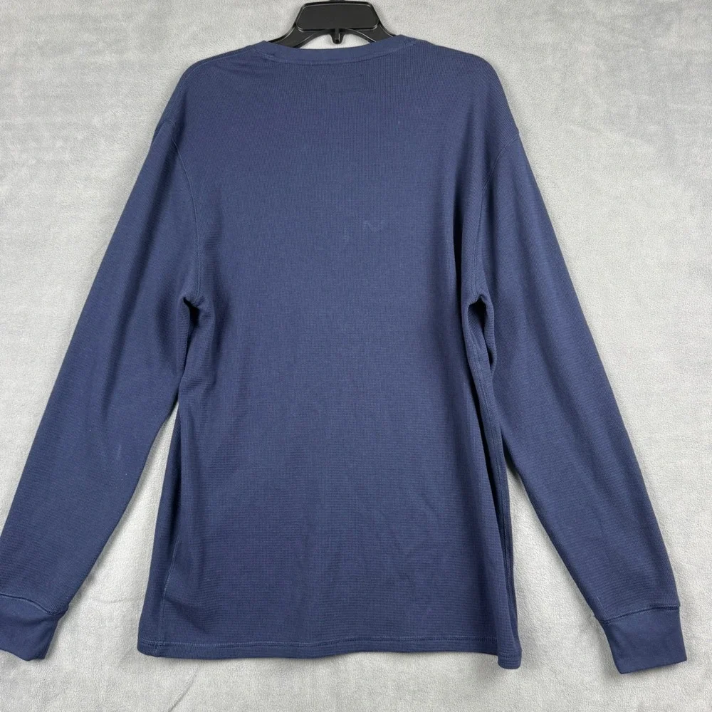 Polo Ralph Lauren Mens Navy Blue Waffle Knit Thermal Sleep Shirt PWLE2R NWT M